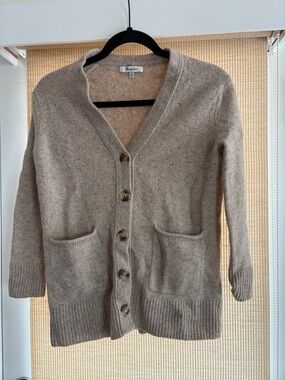 Madewell Taupe Button-Front Wool Blend Cardigan